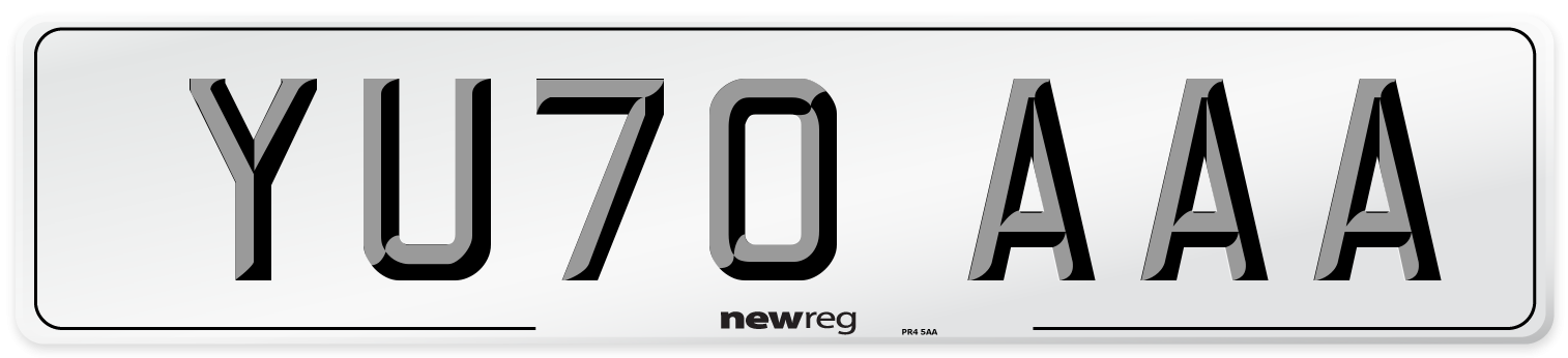 YU70 AAA Number Plate from New Reg